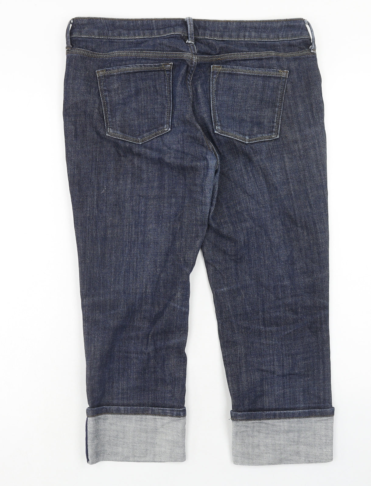 Banana Republic Womens Blue Cotton Cropped Jeans Size 8 Regular Button