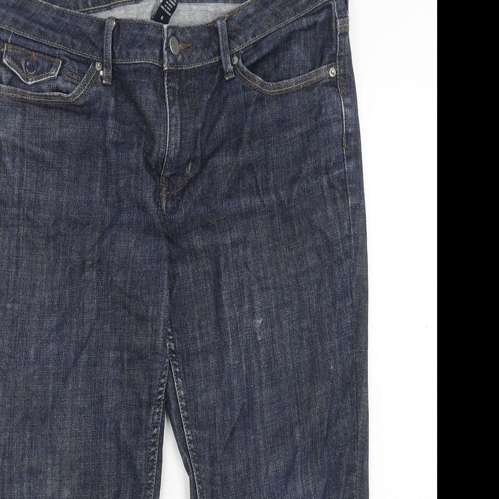 Banana Republic Womens Blue Cotton Cropped Jeans Size 8 Regular Button
