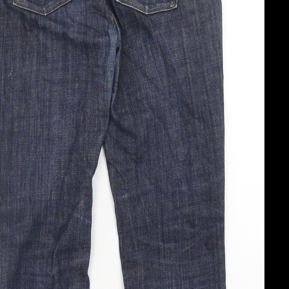 Banana Republic Womens Blue Cotton Cropped Jeans Size 8 Regular Button