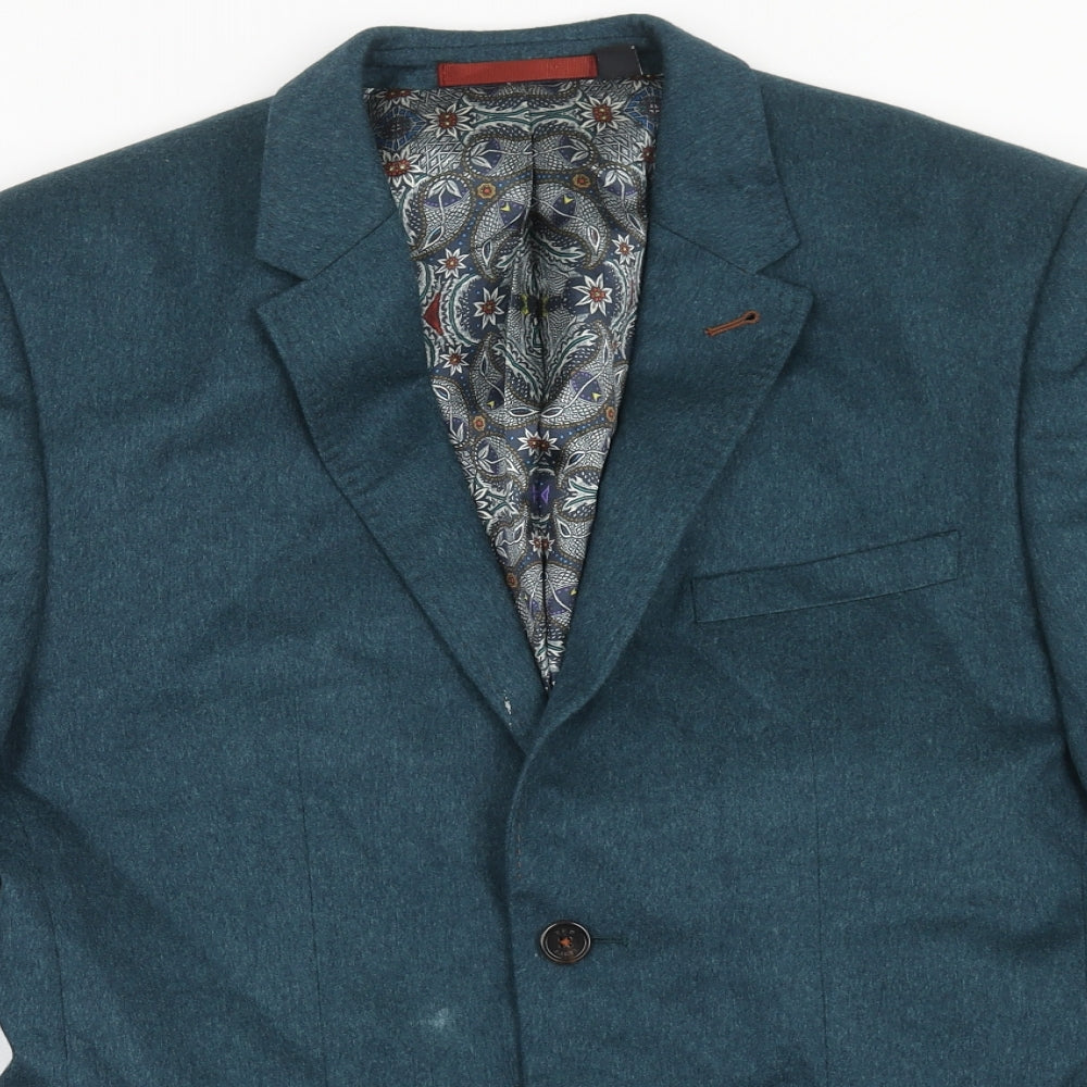 Ted Baker Mens Green Wool Jacket Blazer Size 38