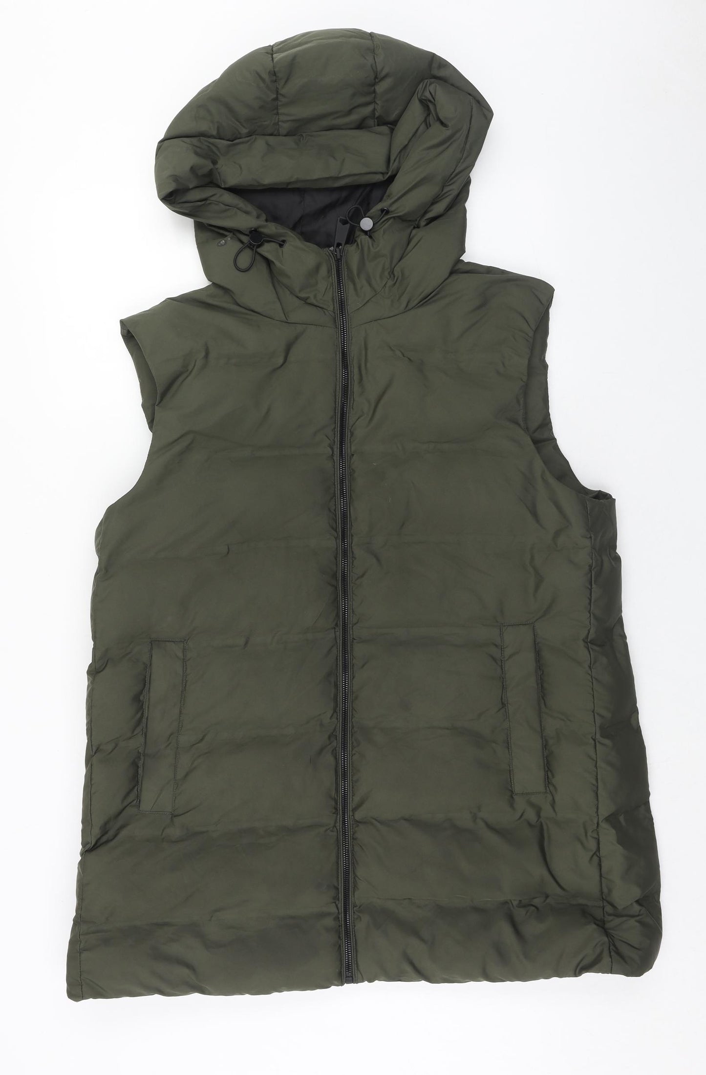 Primark Womens Green Gilet Waistcoat Size 14 Zip