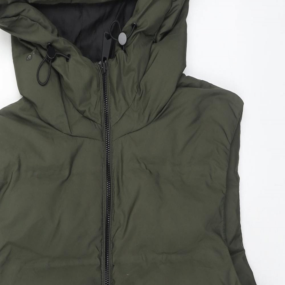 Primark Womens Green Gilet Waistcoat Size 14 Zip