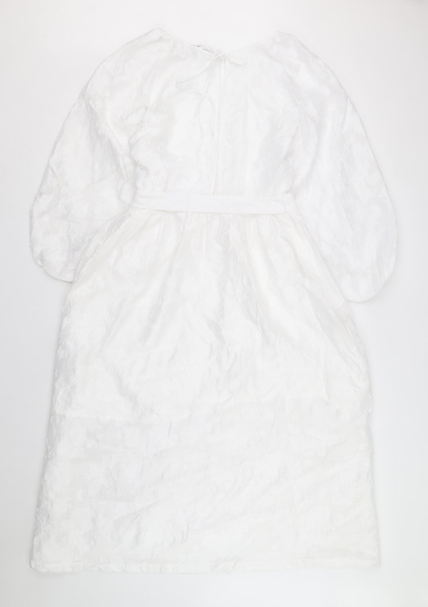 Marks and Spencer Womens White Polyester A-Line Size 12 Boat Neck Button