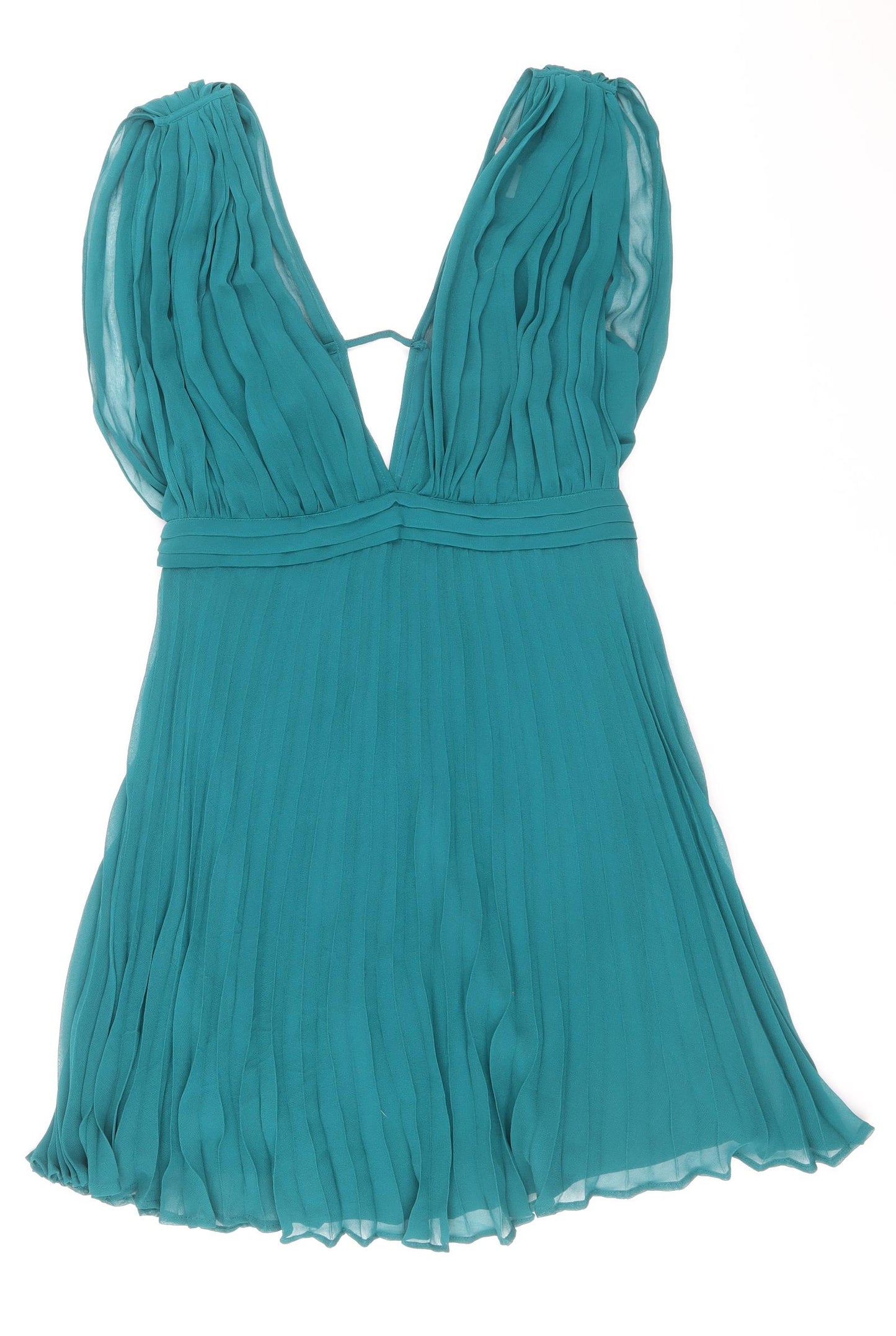 ASOS Womens Green Polyester Fit & Flare Size 12 Sweetheart Zip