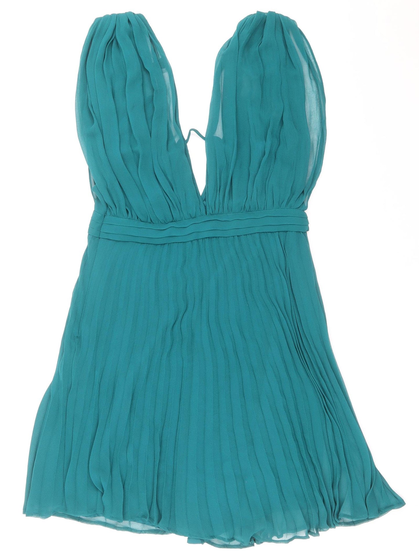 ASOS Womens Green Polyester Fit & Flare Size 12 Sweetheart Zip