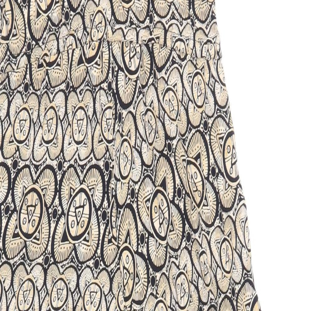 River Island Womens Brown Geometric Viscose Jumpsuit One-Piece Size 6 Pullover