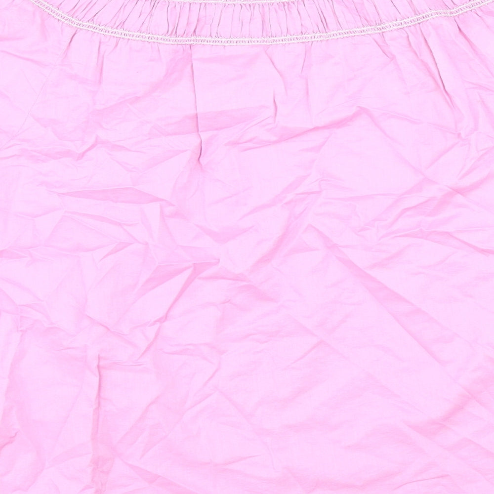 Marks and Spencer Womens Pink 100% Cotton Basic Blouse Size 20 Round Neck