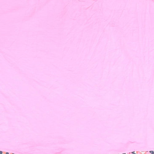 Marks and Spencer Womens Pink Geometric Polyester Basic Blouse Size 6 Round Neck