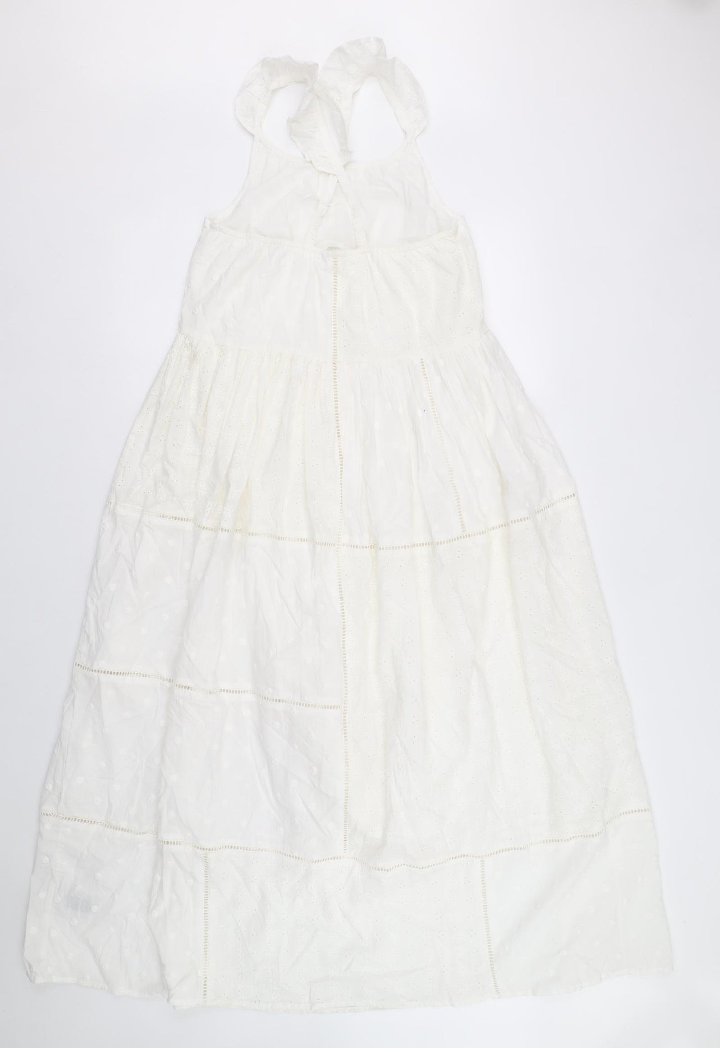 Marks and Spencer Girls White 100% Cotton Trapeze & Swing Size 14-15 Years Round Neck Pullover