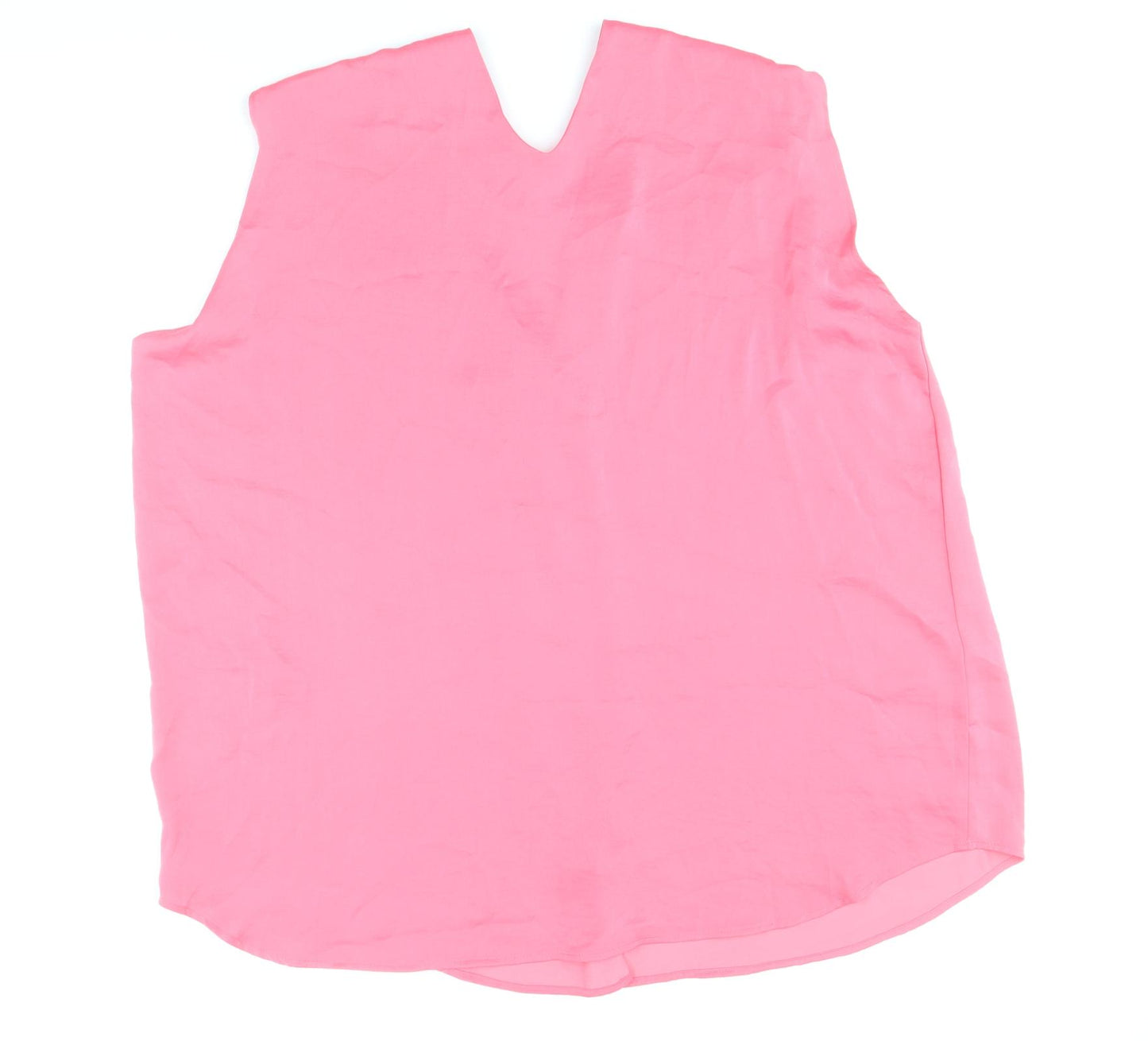 Marks and Spencer Womens Pink Polyester Basic Blouse Size 18 V-Neck