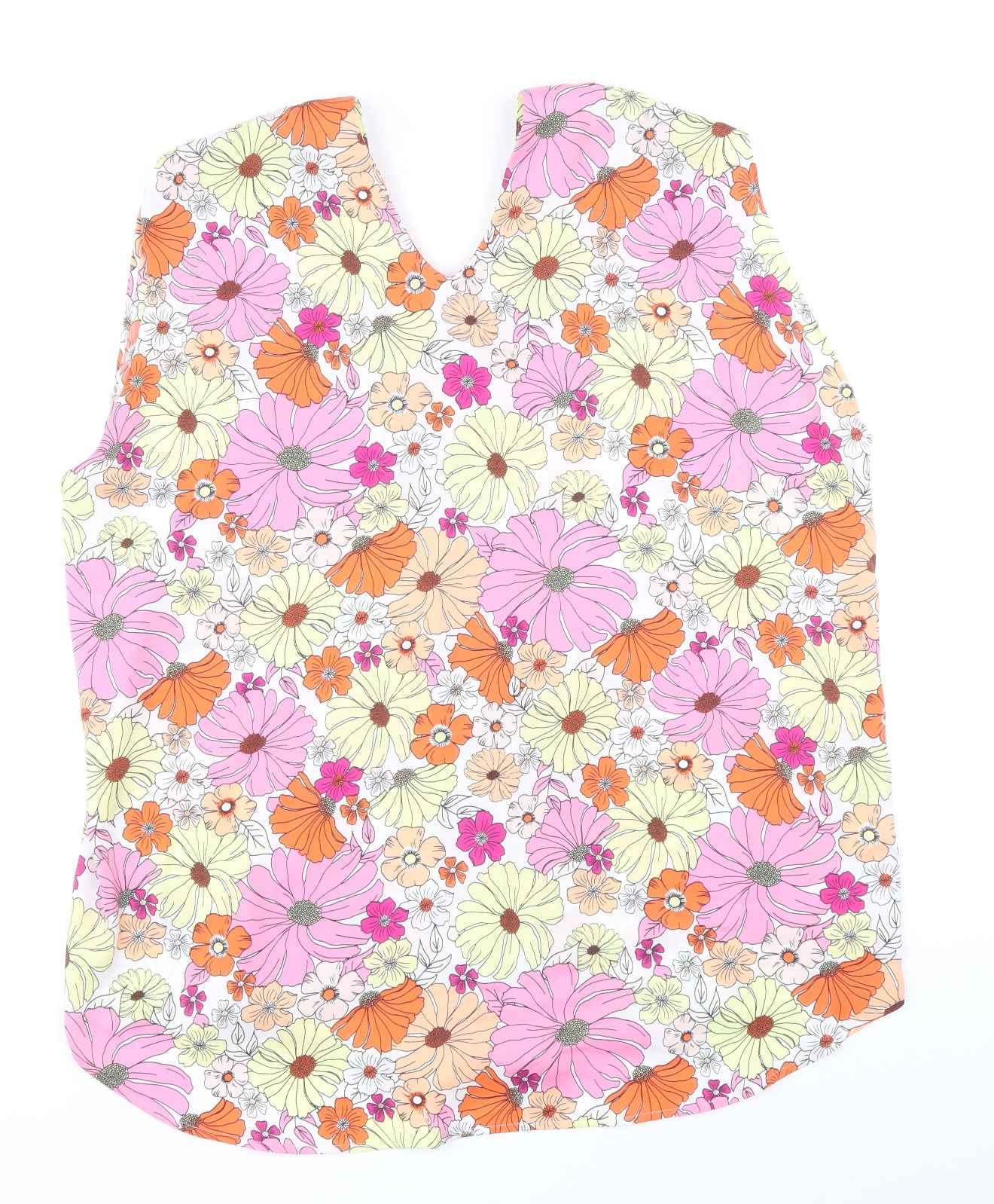 Marks and Spencer Womens Multicoloured Floral Polyester Basic Blouse Size 18 V-Neck