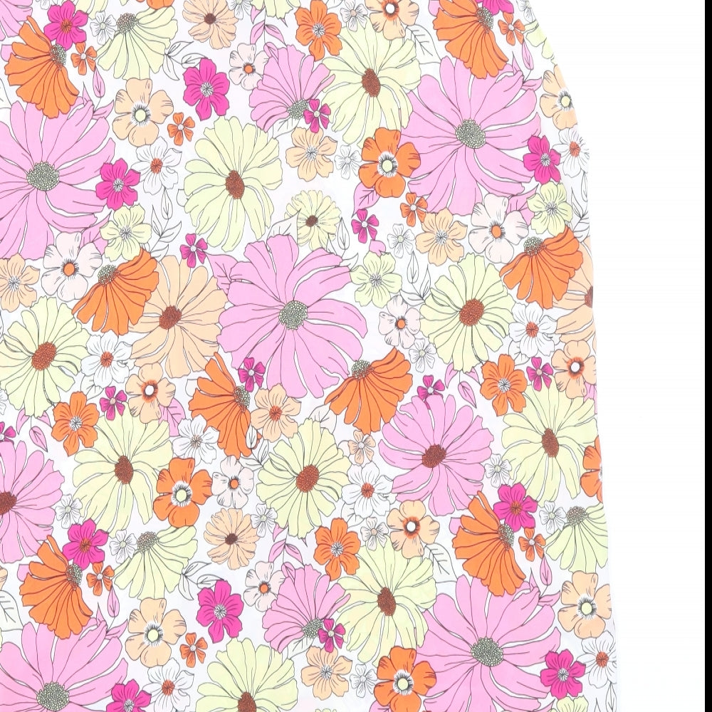 Marks and Spencer Womens Multicoloured Floral Polyester Basic Blouse Size 18 V-Neck