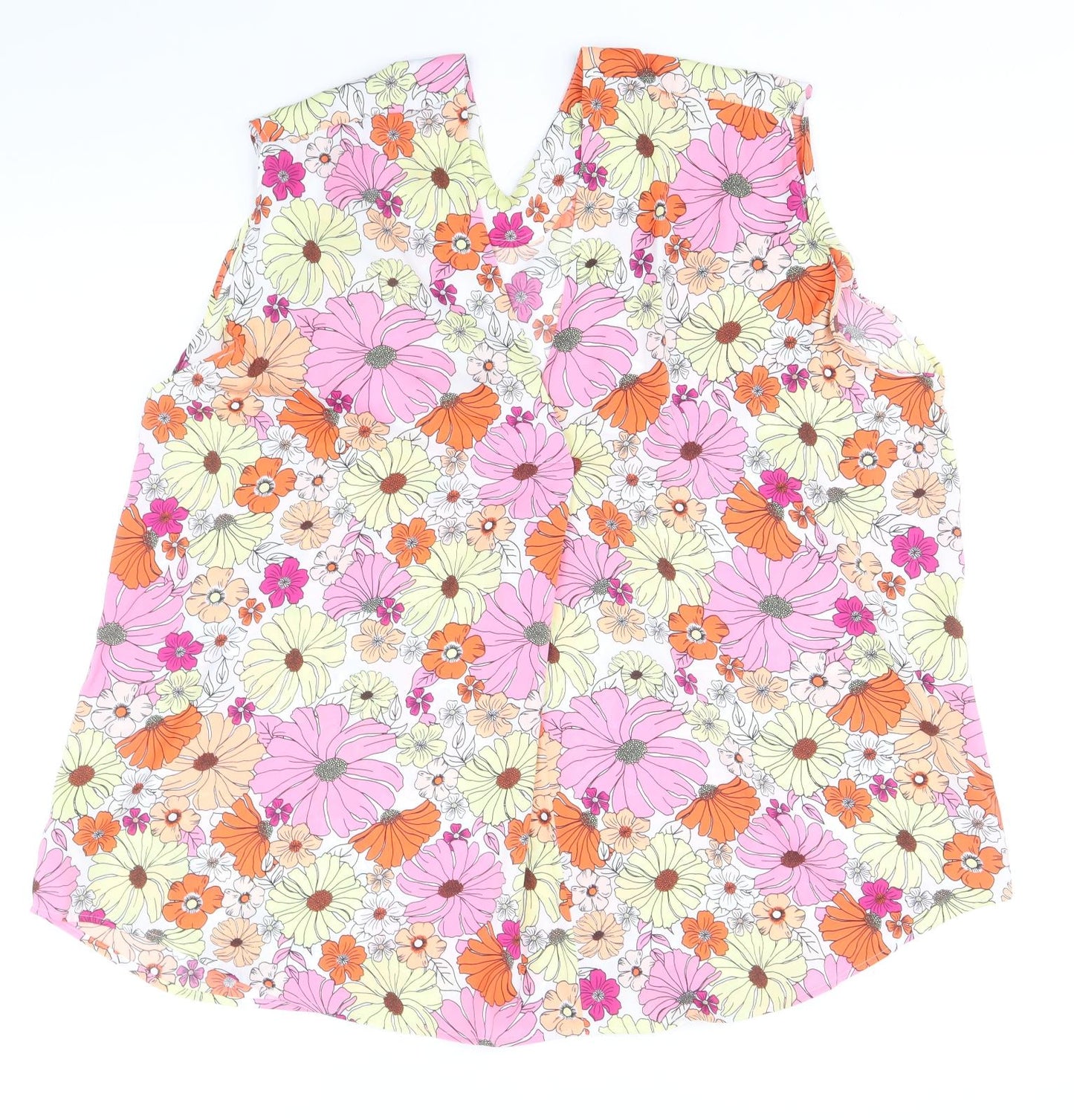 Marks and Spencer Womens Multicoloured Floral Polyester Basic Blouse Size 22 V-Neck