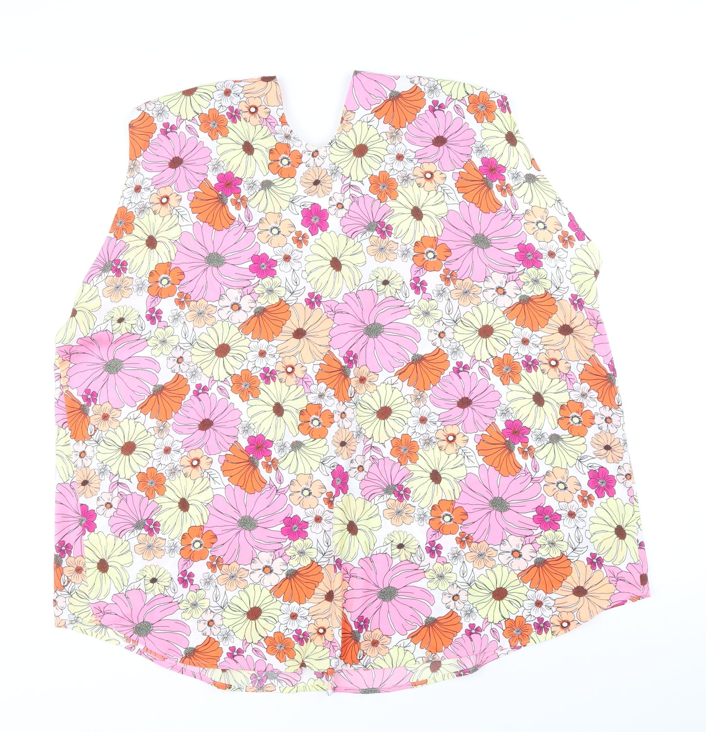 Marks and Spencer Womens Multicoloured Floral Polyester Basic Blouse Size 22 V-Neck