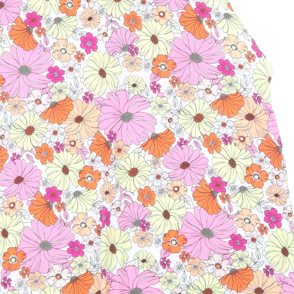 Marks and Spencer Womens Multicoloured Floral Polyester Basic Blouse Size 22 V-Neck