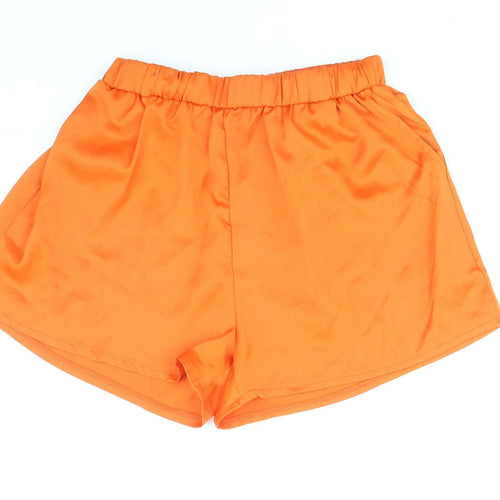 Solado Womens Orange Polyester Sweat Shorts Size M Regular Pull On