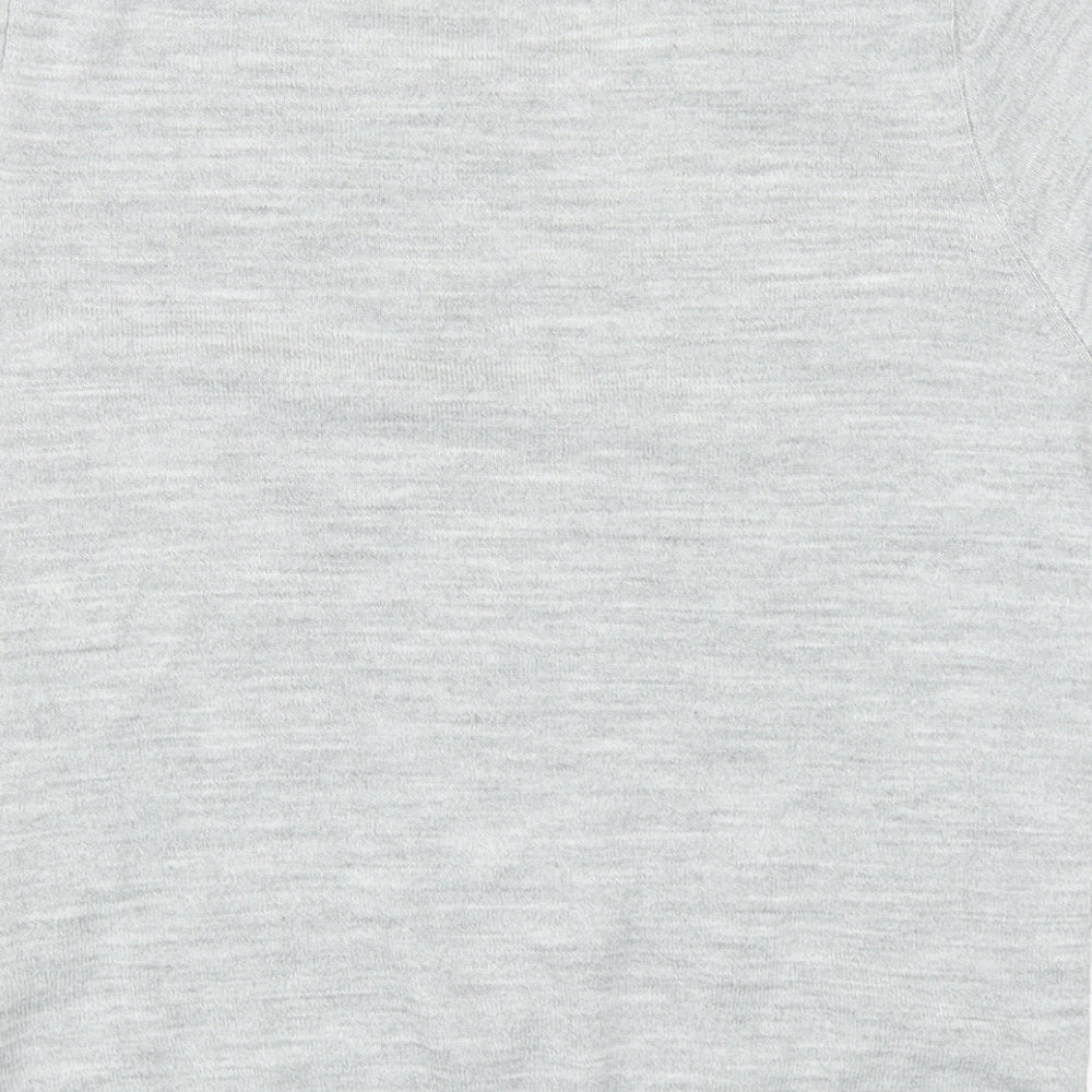 Marks and Spencer Womens Grey Acrylic Basic T-Shirt Size 10 Round Neck