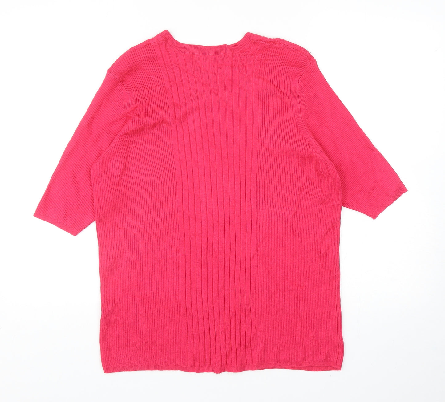 Marks and Spencer Womens Pink Round Neck Acrylic Pullover Jumper Size XL