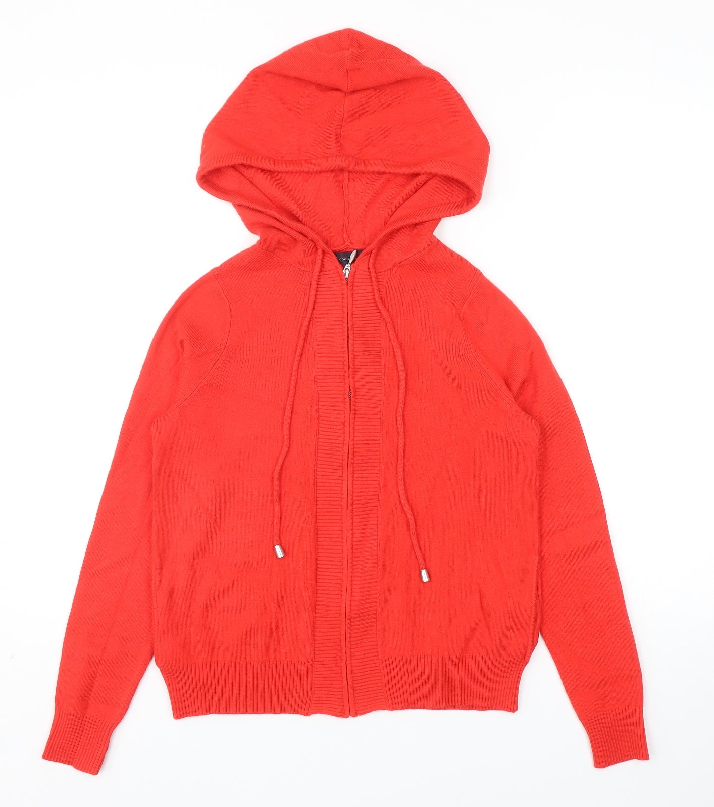 Marks and Spencer Womens Red Acrylic Full Zip Hoodie Size S Zip