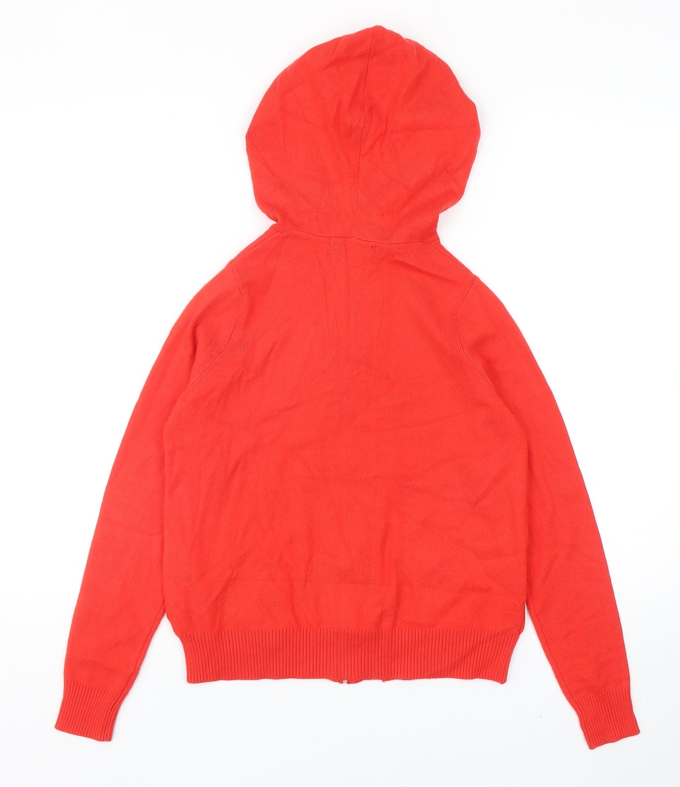 Marks and Spencer Womens Red Acrylic Full Zip Hoodie Size S Zip