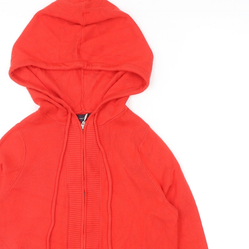 Marks and Spencer Womens Red Acrylic Full Zip Hoodie Size S Zip