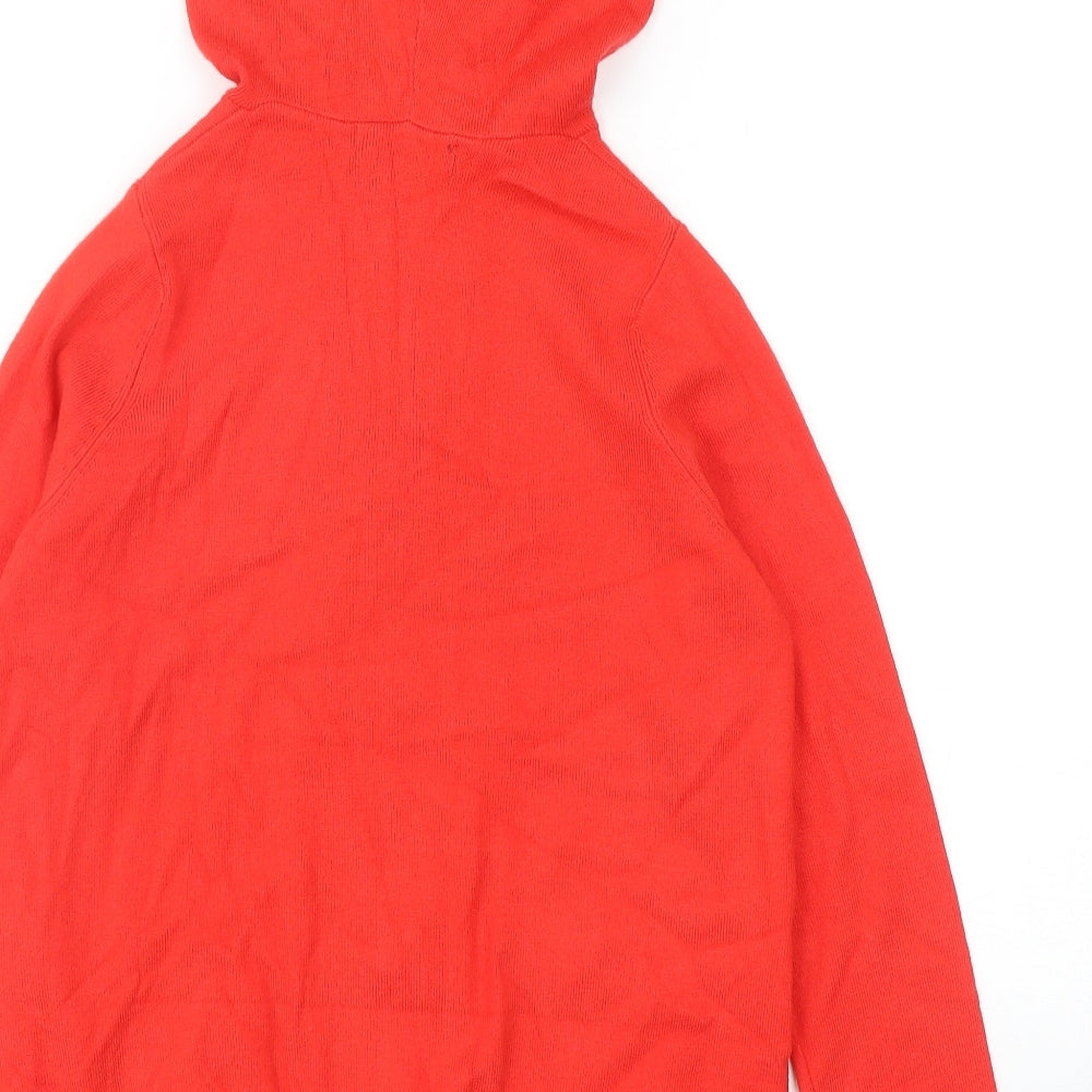 Marks and Spencer Womens Red Acrylic Full Zip Hoodie Size S Zip