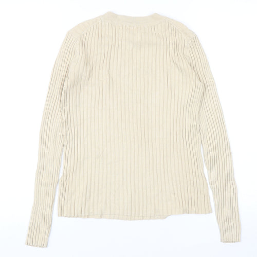 H&M Womens Beige Roll Neck Acrylic Pullover Jumper Size M