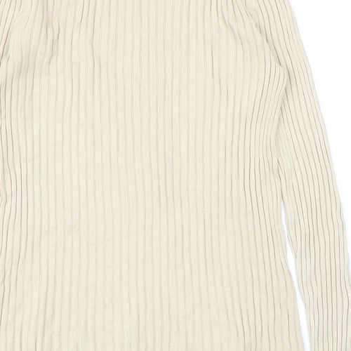 H&M Womens Beige Roll Neck Acrylic Pullover Jumper Size M