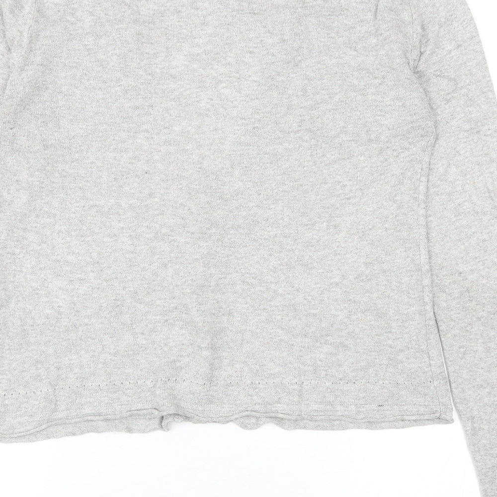 Ypsilon Womens Grey V-Neck Viscose Cardigan Jumper Size L