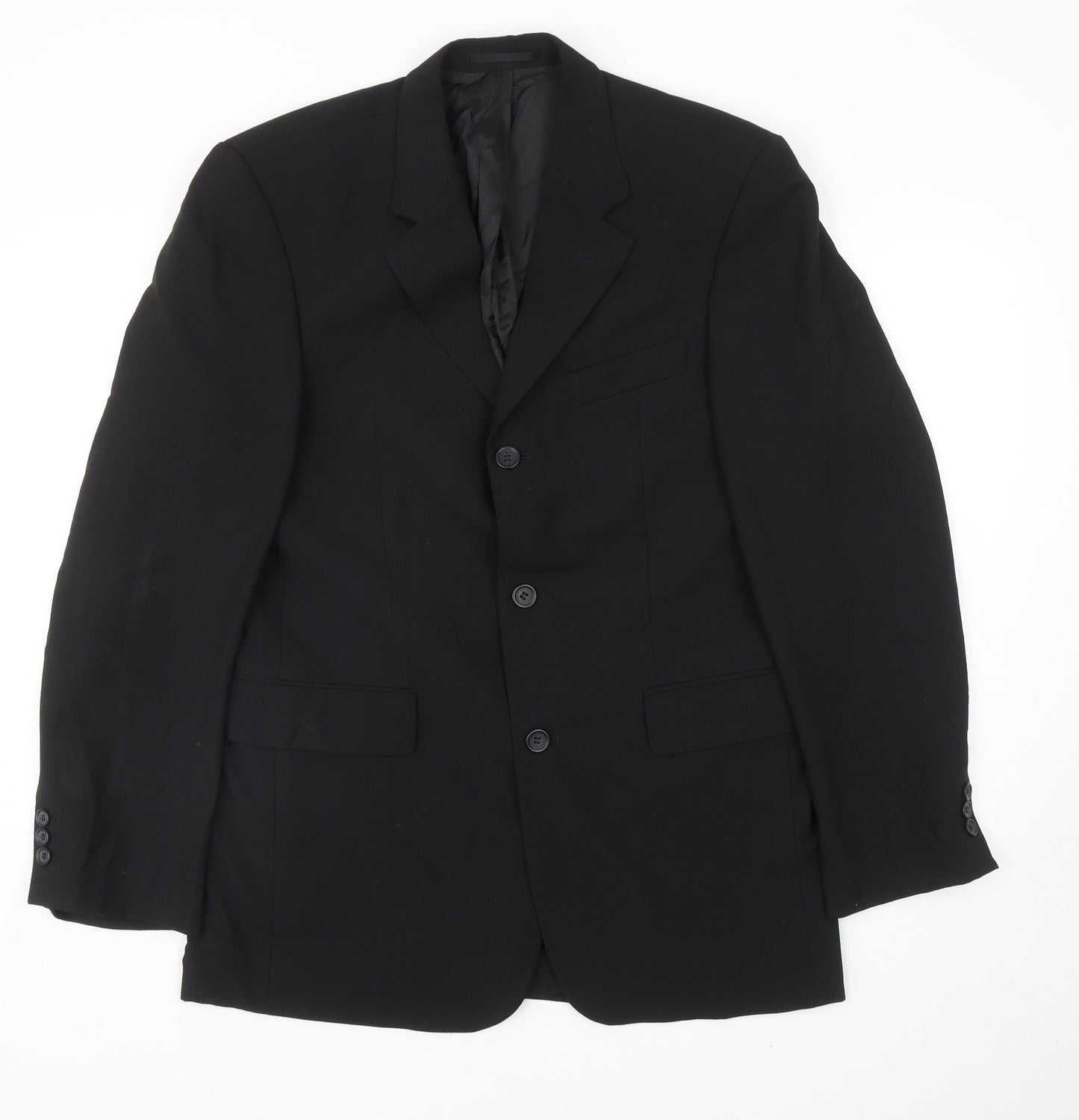 Tom English Mens Black Wool Jacket Blazer Size 38