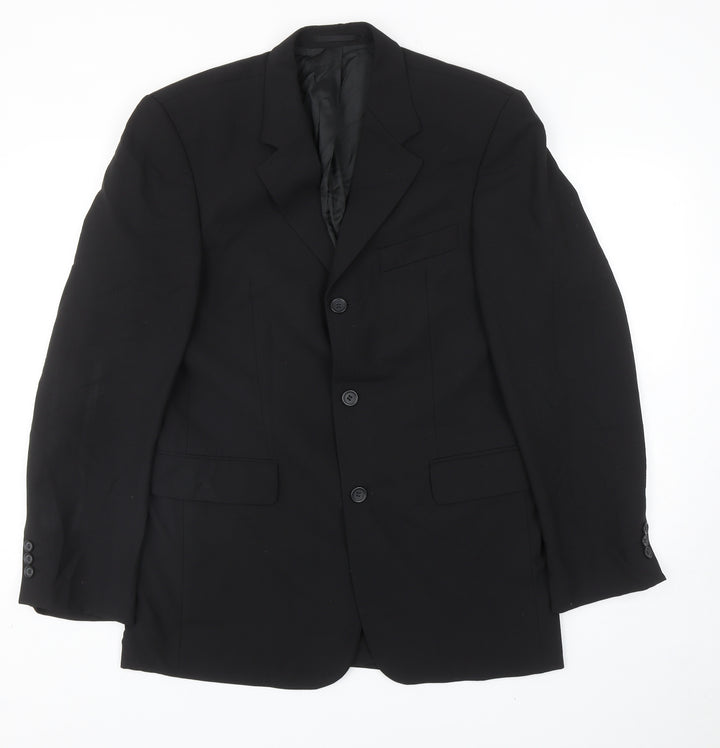 Tom English Mens Black Wool Jacket Blazer Size 38