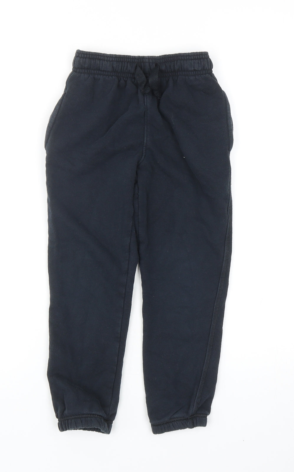 Marks and Spencer Boys Blue Cotton Sweatpants Trousers Size 6-7 Years Regular Drawstring