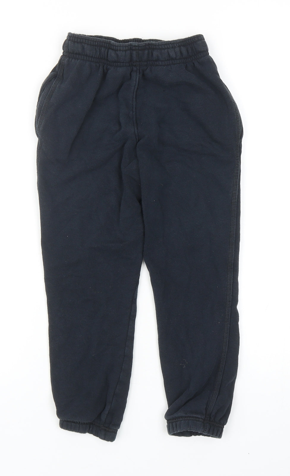 Marks and Spencer Boys Blue Cotton Sweatpants Trousers Size 6-7 Years Regular Drawstring