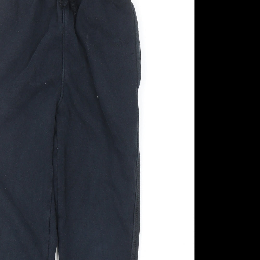 Marks and Spencer Boys Blue Cotton Sweatpants Trousers Size 6-7 Years Regular Drawstring