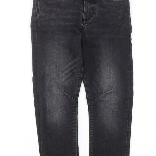 Matalan Boys Grey Cotton Straight Jeans Size 7 Years Regular Zip