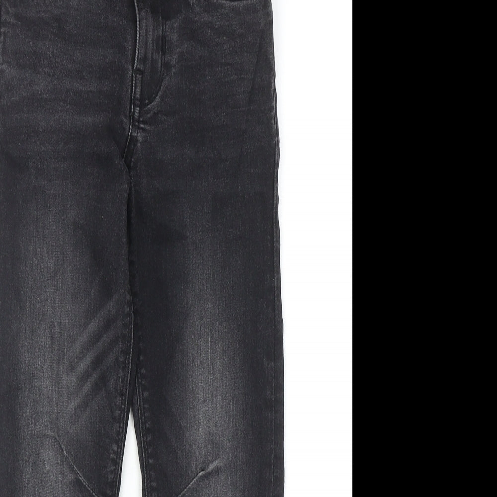 Matalan Boys Grey Cotton Straight Jeans Size 7 Years Regular Zip