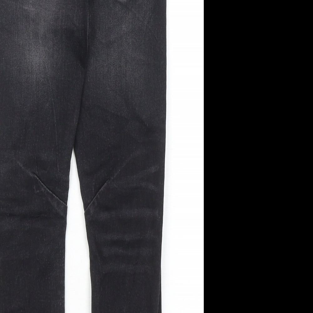 Matalan Boys Grey Cotton Straight Jeans Size 7 Years Regular Zip