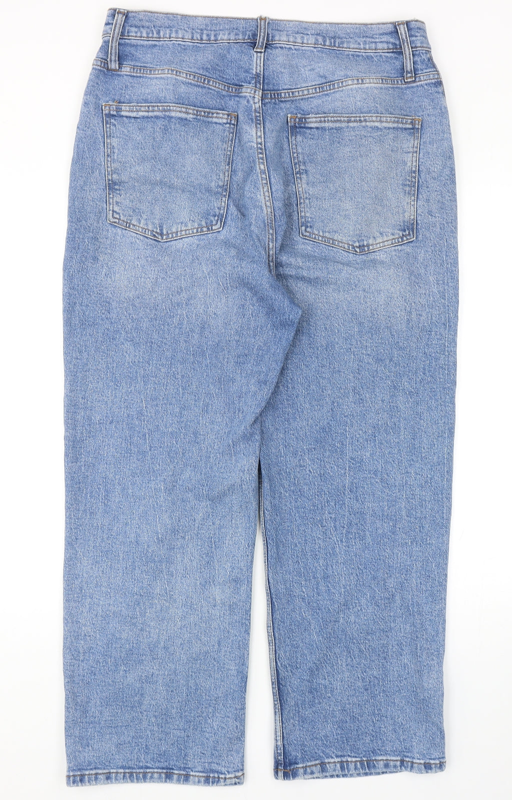 Denim & Co. Womens Blue Cotton Straight Jeans Size 16 Regular Zip