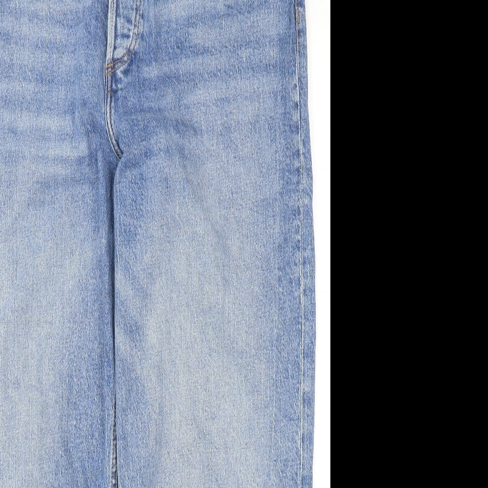 Denim & Co. Womens Blue Cotton Straight Jeans Size 16 Regular Zip