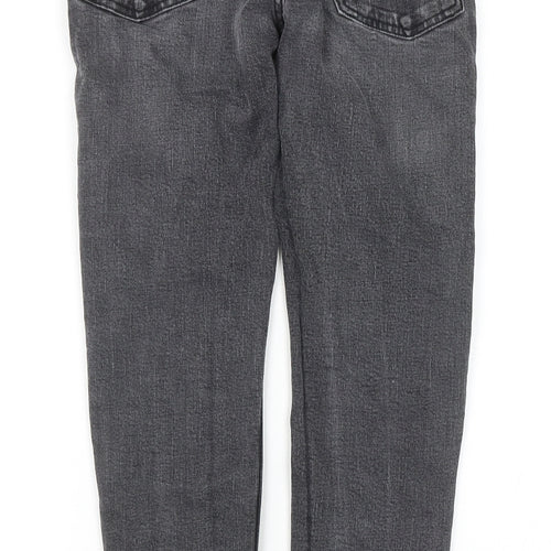 Marks and Spencer Mens Grey Cotton Skinny Jeans Size 28 in L31 in Regular Zip