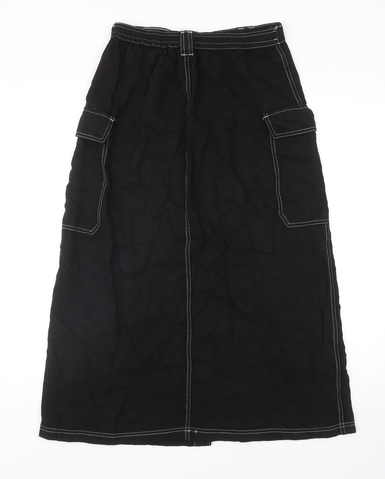 Urban Outfitters Womens Black Lyocell Cargo Skirt Size M Button