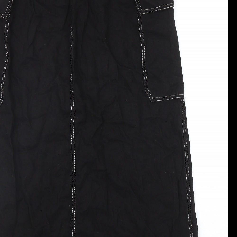 Urban Outfitters Womens Black Lyocell Cargo Skirt Size M Button