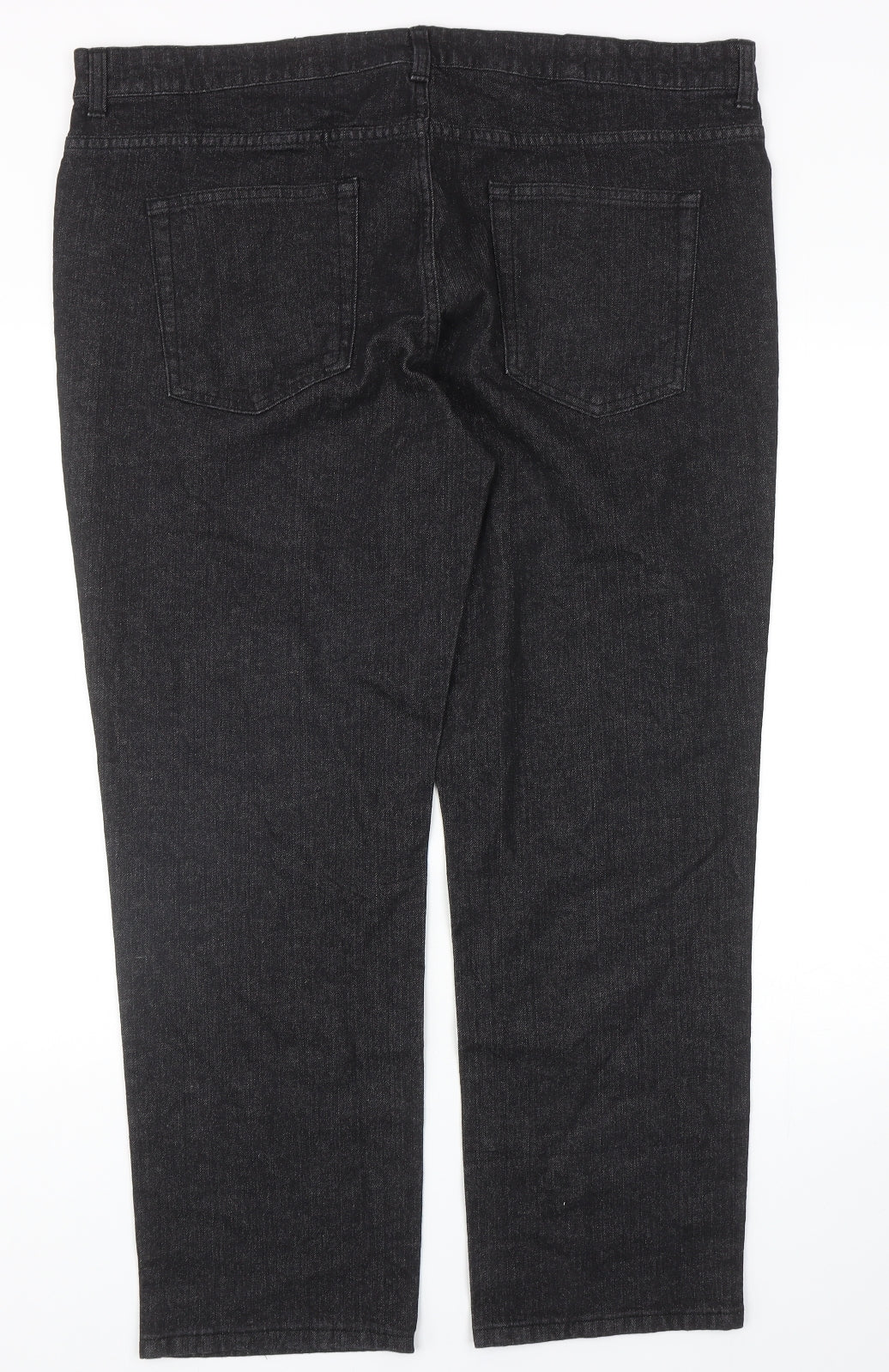 TU Mens Black Cotton Straight Jeans Size 40 in L30 in Regular Zip