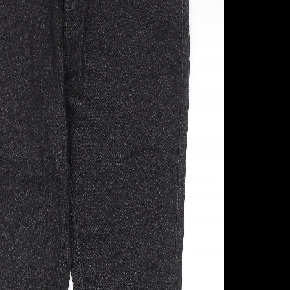 TU Mens Black Cotton Straight Jeans Size 40 in L30 in Regular Zip