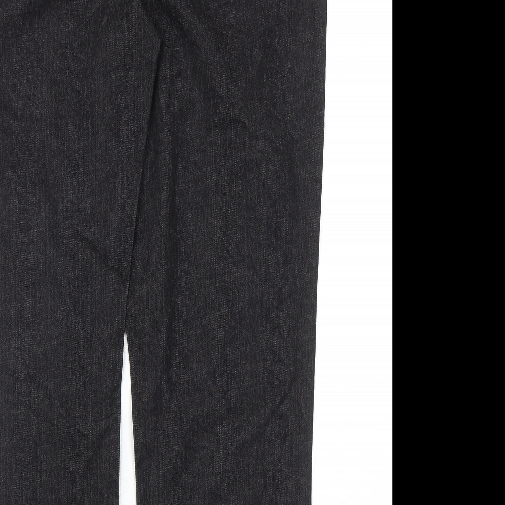 TU Mens Black Cotton Straight Jeans Size 40 in L30 in Regular Zip