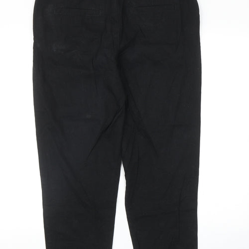 ASOS Womens Black Cotton Straight Jeans Size 12 Regular Zip