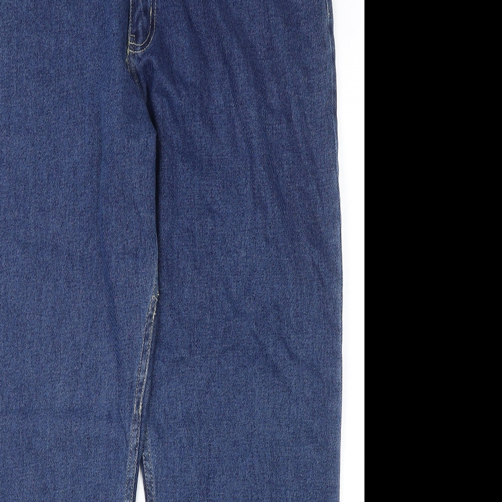 F&F Mens Blue Cotton Straight Jeans Size 38 in L30 in Regular Zip