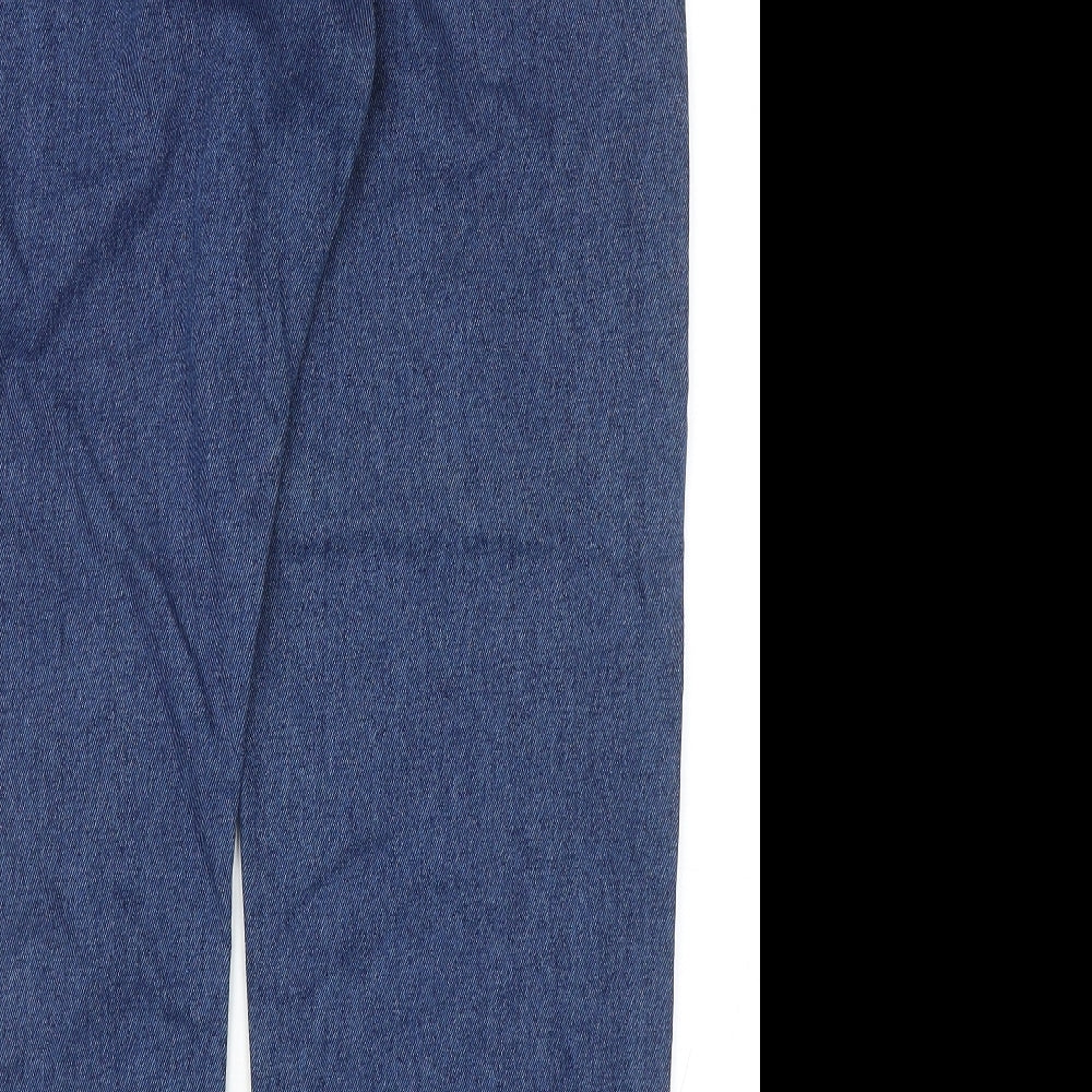 F&F Mens Blue Cotton Straight Jeans Size 38 in L30 in Regular Zip