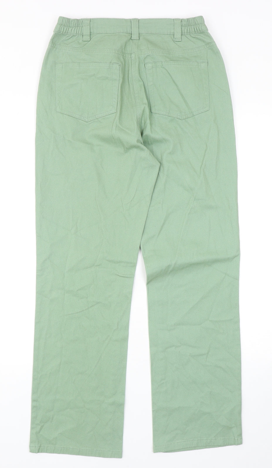 Damart Womens Green Cotton Straight Jeans Size 10 Regular Zip