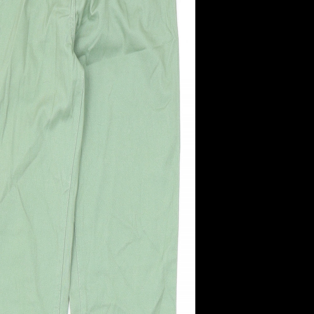 Damart Womens Green Cotton Straight Jeans Size 10 Regular Zip